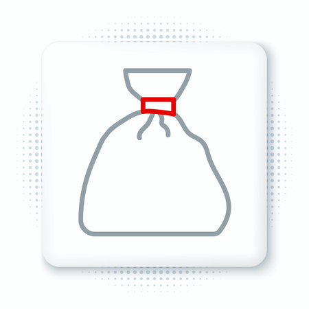Line Garbage bag icon isolated on white background. Colorful outline concept. Vectorのイラスト素材