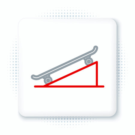 Line Skateboard on street ramp icon isolated on white background. Extreme sport. Sport equipment. Colorful outline concept. Vectorのイラスト素材