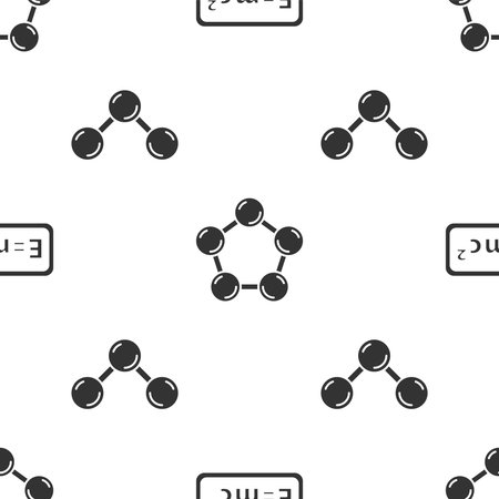 Set Equation solution, Molecule and Molecule on seamless pattern. Vectorのイラスト素材