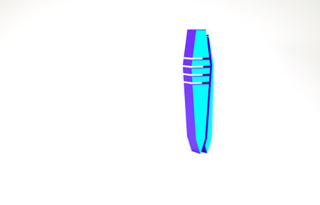 Turquoise Tweezers icon isolated on white background. Minimalism concept. 3d illustration 3D renderの写真素材
