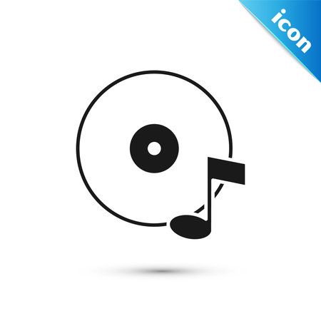 Grey Vinyl disk icon isolated on white background. Vectorのイラスト素材