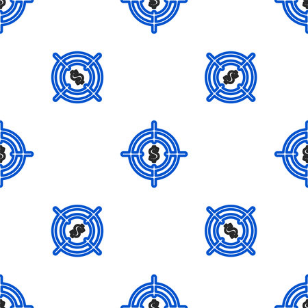 Line Target with dollar symbol icon isolated seamless pattern on white background. Investment target icon. Successful business concept. Cash or Money sign. Colorful outline concept. Vectorのイラスト素材