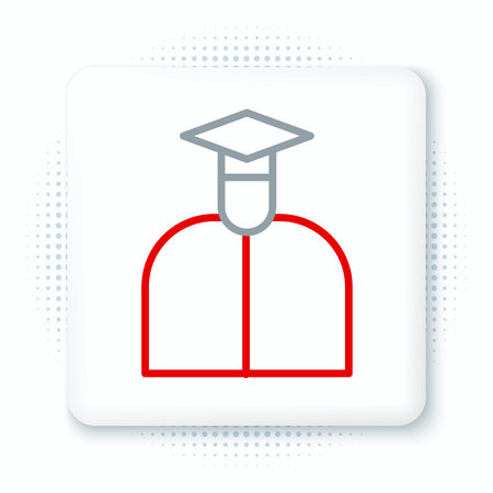 Line Student icon isolated on white background. Colorful outline concept. Vectorのイラスト素材