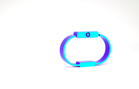 Turquoise Smartwatch icon isolated on white background. Minimalism concept. 3d illustration 3D...