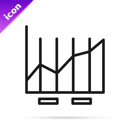 Black line Pie chart infographic icon isolated on white background. Diagram chart sign. Vectorのイラスト素材