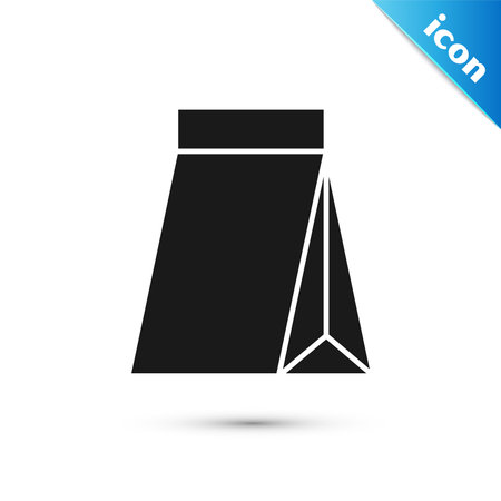 Grey Bag of coffee beans icon isolated on white background. Vectorのイラスト素材