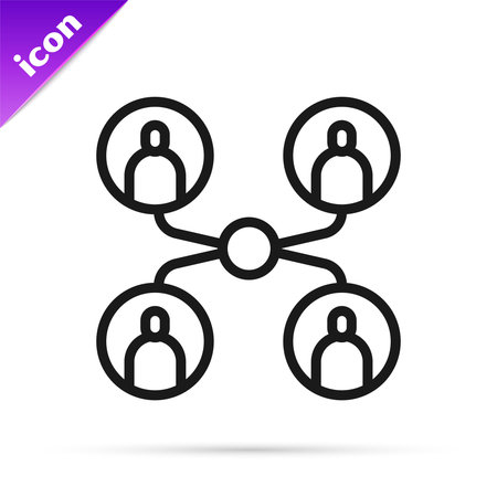 Black line Online class icon isolated on white background. Online education concept. Vectorのイラスト素材