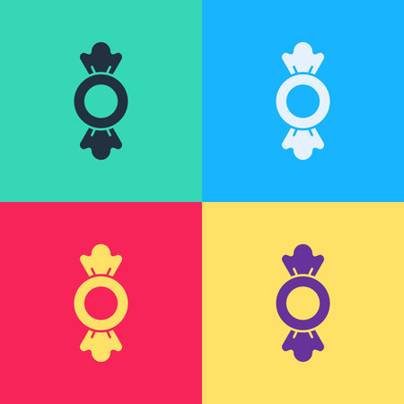 Pop art Candy icon isolated on color background. Vectorのイラスト素材