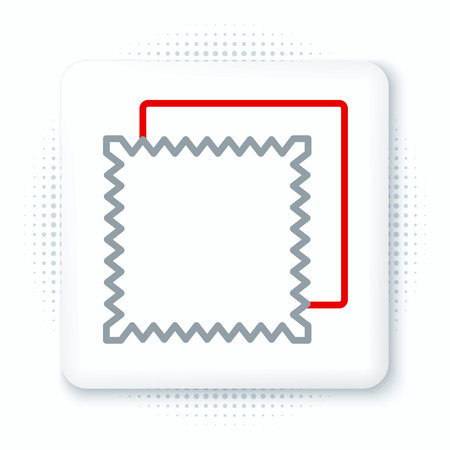 Line Textile fabric roll icon isolated on white background. Roll, mat, rug, cloth, carpet or paper roll icon. Colorful outline concept. Vectorのイラスト素材