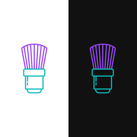 Line Shaving brush icon isolated on white and black background. Barbershop symbol. Colorful outline concept. Vectorのイラスト素材