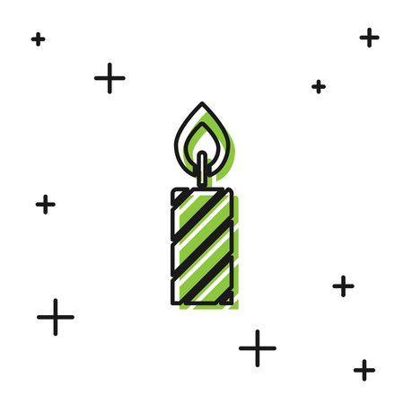 Black Birthday cake candles icon isolated on white background. Vectorのイラスト素材