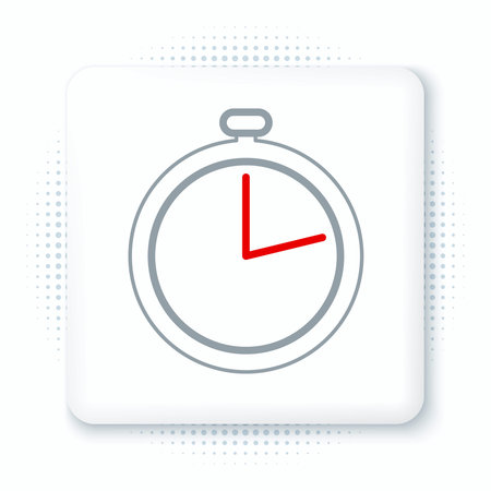 Line Stopwatch icon isolated on white background. Time timer sign. Colorful outline concept. Vector