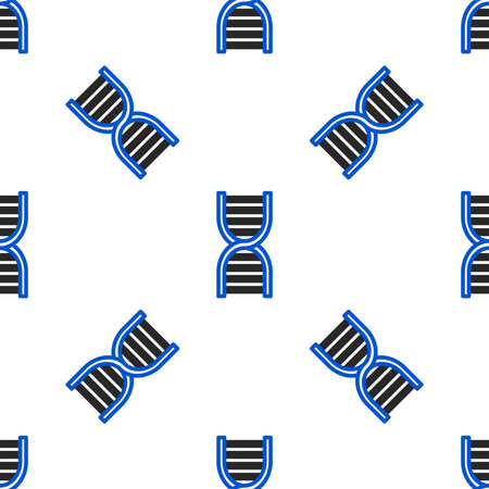 Line DNA symbol icon isolated seamless pattern on white background. Colorful outline concept. Vectorのイラスト素材