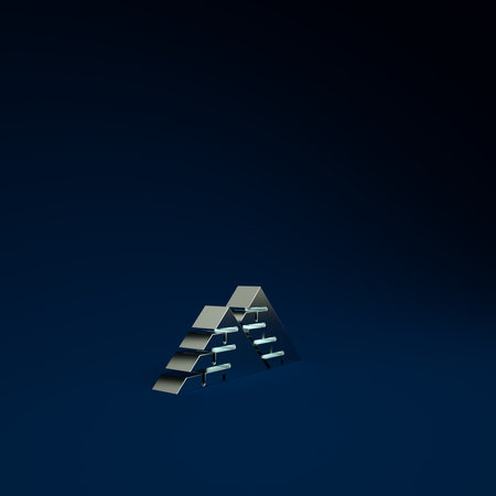 Silver Egypt pyramids icon isolated on blue background. Symbol of ancient Egypt. Minimalism concept. 3d illustration 3D renderの写真素材