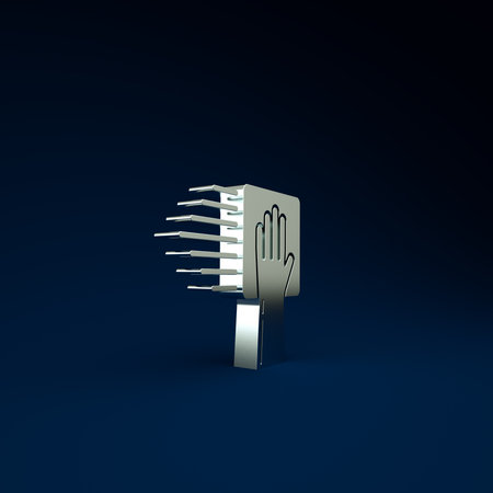 Silver Cleaning service icon isolated on blue background. Minimalism concept. 3d illustration 3D renderの写真素材