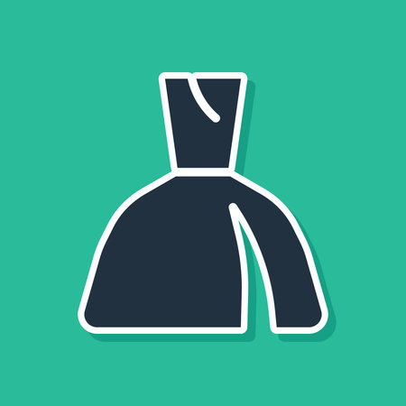 Blue Woman dress icon isolated on green background. Clothes sign. Vectorのイラスト素材