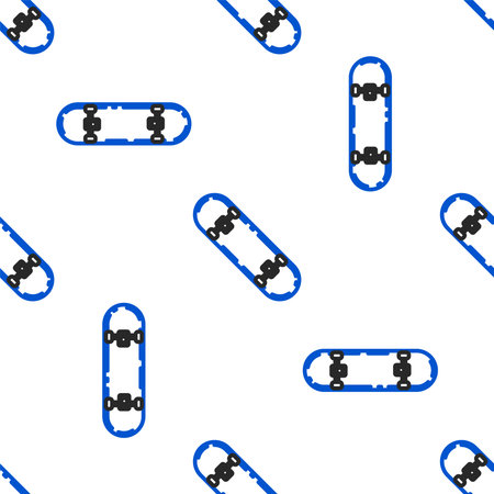 Line Skateboard icon isolated seamless pattern on white background. Extreme sport. Sport equipment. Colorful outline concept. Vectorのイラスト素材