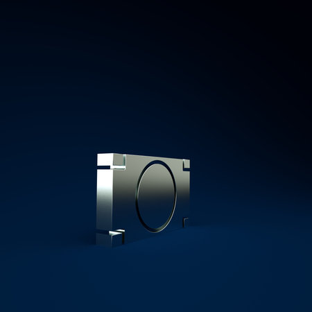Silver Stacks paper money cash icon isolated on blue background. Money banknotes stacks. Bill currency. Minimalism concept. 3d illustration 3D renderの写真素材