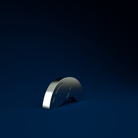 Silver Chinese fortune cookie icon isolated on blue background. Asian traditional. Minimalism...