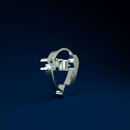 Silver Telephone 24 hours support icon isolated on blue background. All-day customer support call-center. Full time call services. Minimalism concept. 3d illustration 3D renderの写真素材