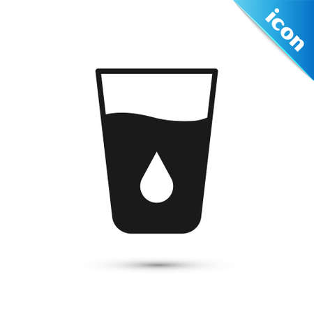 Grey Glass with water icon isolated on white background. Soda glass. Vectorのイラスト素材