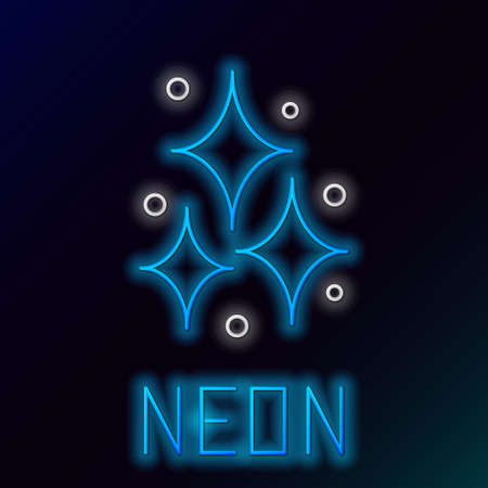 Glowing neon line Firework icon isolated on black background. Concept of fun party. Explosive pyrotechnic symbol. Colorful outline concept. Vectorのイラスト素材