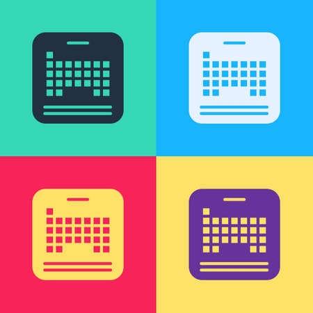 Pop art Periodic table of the elements icon isolated on color background. Vectorのイラスト素材