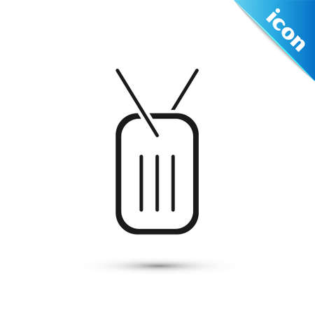 Grey Military dog tag icon isolated on white background. Identity tag icon. Army sign. Vectorのイラスト素材