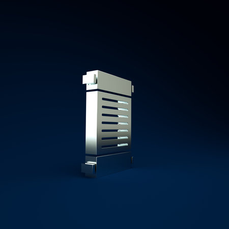 Silver Decree, paper, parchment, scroll icon icon isolated on blue background. Minimalism concept....