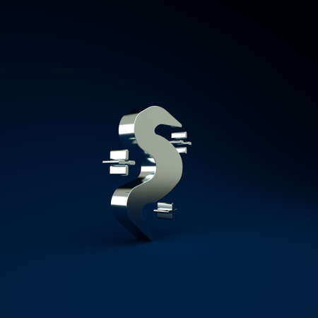 Silver Magic fog or smoke icon isolated on blue background. Minimalism concept. 3d illustration 3D renderの写真素材