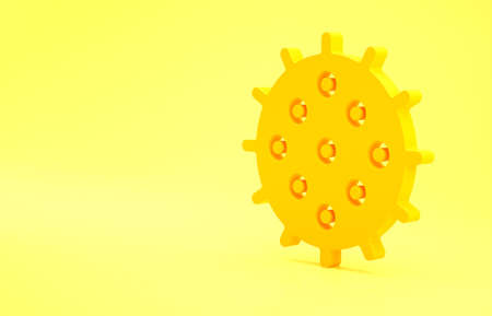 Yellow Tennis ball icon isolated on yellow background. Sport equipment. Minimalism concept. 3d illustration 3D renderの写真素材