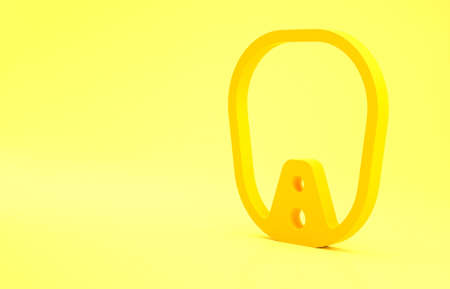 Yellow Diving mask icon isolated on yellow background. Extreme sport. Diving underwater equipment. Minimalism concept. 3d illustration 3D renderの写真素材