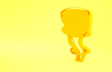 Yellow Tornado icon isolated on yellow background. Minimalism concept. 3d illustration 3D renderの写真素材