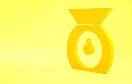 Yellow Scales icon isolated on yellow background. Weight measure equipment. Minimalism concept. 3d illustration 3D renderの写真素材