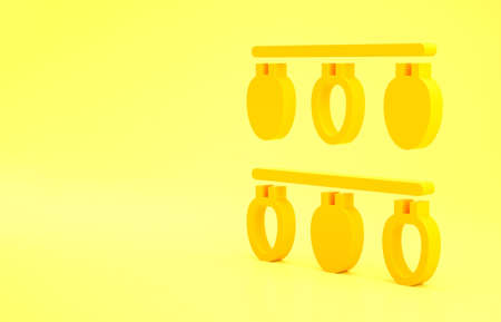 Yellow Christmas lights icon isolated on yellow background. Merry Christmas and Happy New Year. Minimalism concept. 3d illustration 3D renderの写真素材
