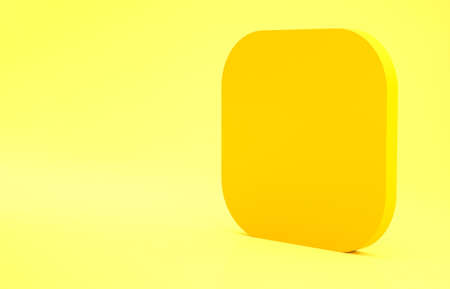 Yellow Water drop icon isolated on yellow background. Minimalism concept. 3d illustration 3D renderの写真素材