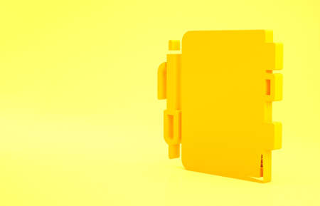 Yellow Daily paper notepad icon isolated on yellow background. Minimalism concept. 3d illustration 3D renderの写真素材