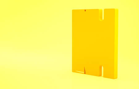 Yellow Special bicycle ride on the bicycle lane icon isolated on yellow background. Minimalism concept. 3d illustration 3D renderの写真素材