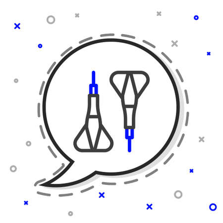 Line Dart arrow icon isolated on white background. Colorful outline concept. Vector Illustrationのイラスト素材