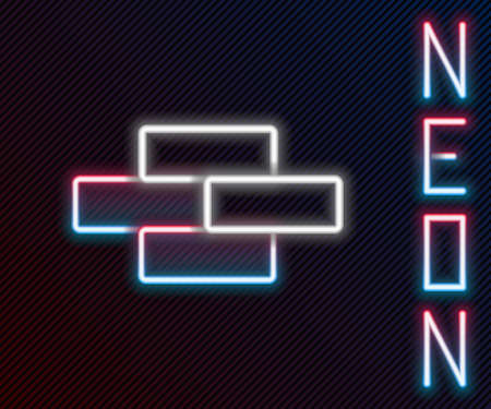 Glowing neon line Bricks icon isolated on black background. Colorful outline concept. Vector Illustrationのイラスト素材