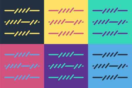 Pop art Barbed wire icon isolated on color background. Vector