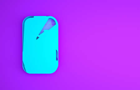 Blue Bicycle rental mobile app icon isolated on purple background. Smart service for rent bicycles in the city. Mobile app for sharing system. Minimalism concept. 3d illustration 3D renderの写真素材