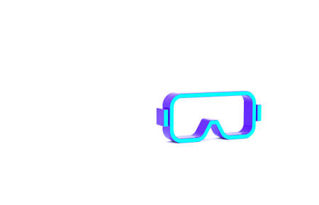 Turquoise Diving mask icon isolated on white background. Extreme sport. Diving underwater equipment. Minimalism concept. 3d illustration 3D renderの写真素材