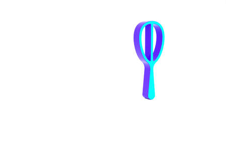 Turquoise Kitchen whisk icon isolated on white background. Cooking utensil, egg beater. Cutlery sign. Food mix symbol. Minimalism concept. 3d illustration 3D renderの写真素材