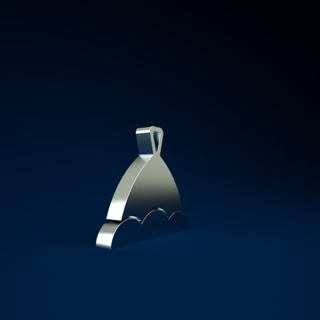 Silver Sauna hat icon isolated on blue background. Minimalism concept. 3d illustration 3D renderの写真素材