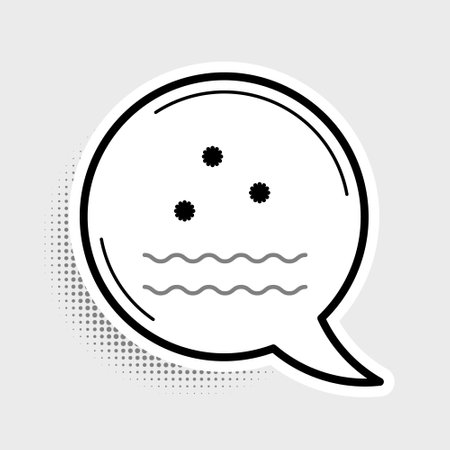 Line Cold and waves icon isolated on grey background. Colorful outline concept. Vectorのイラスト素材