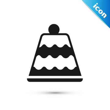 Grey Cake icon isolated on white background. Happy Birthday. Vectorのイラスト素材