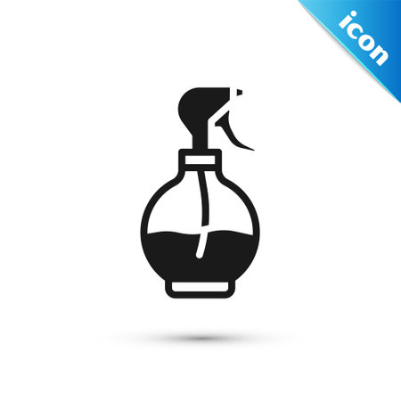 Grey Water spray bottle icon isolated on white background. Sprinkler for ironing. Vectorのイラスト素材