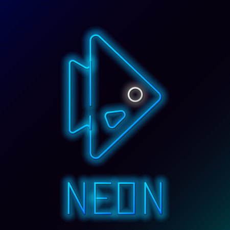 Glowing neon line Fish icon isolated on black background. Colorful outline concept. Vectorのイラスト素材