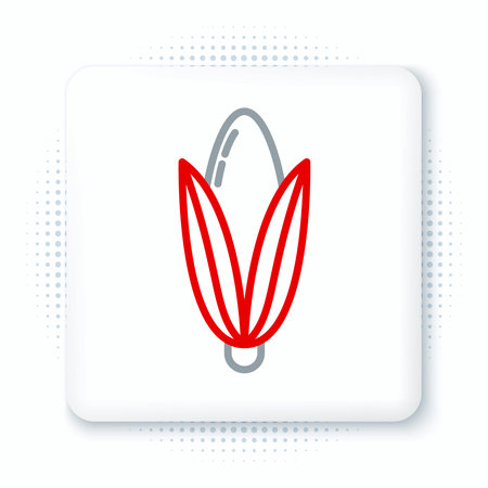 Line Corn icon isolated on white background. Colorful outline concept. Vectorのイラスト素材